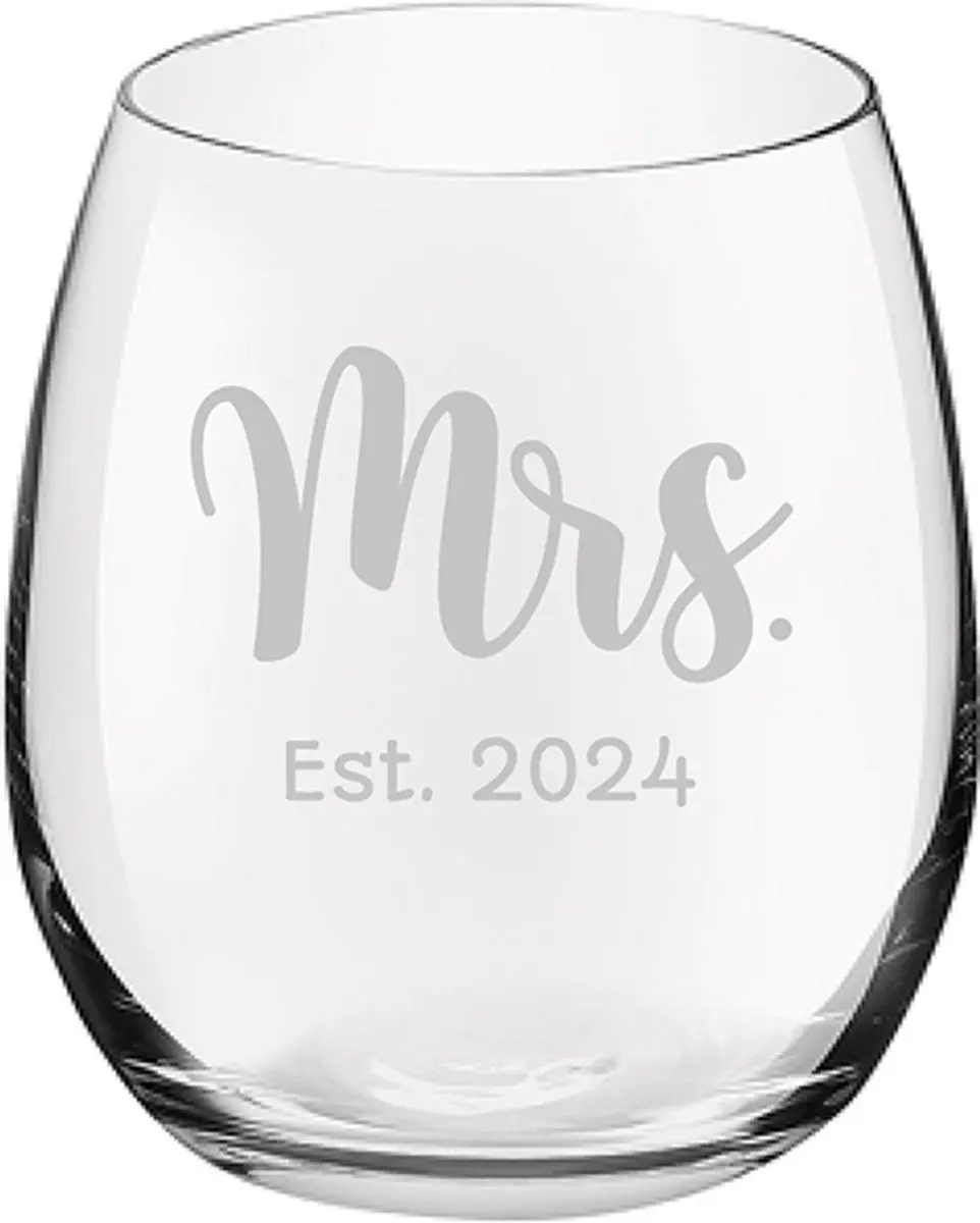 Royal Leerdam Mrs. Est. 2024 Gegraveerd Drinkglas 39cl