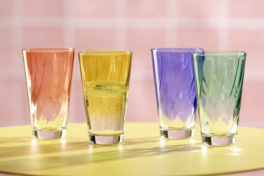 Leonardo Twist Drinkglas 300ml - Groen - Set van 4