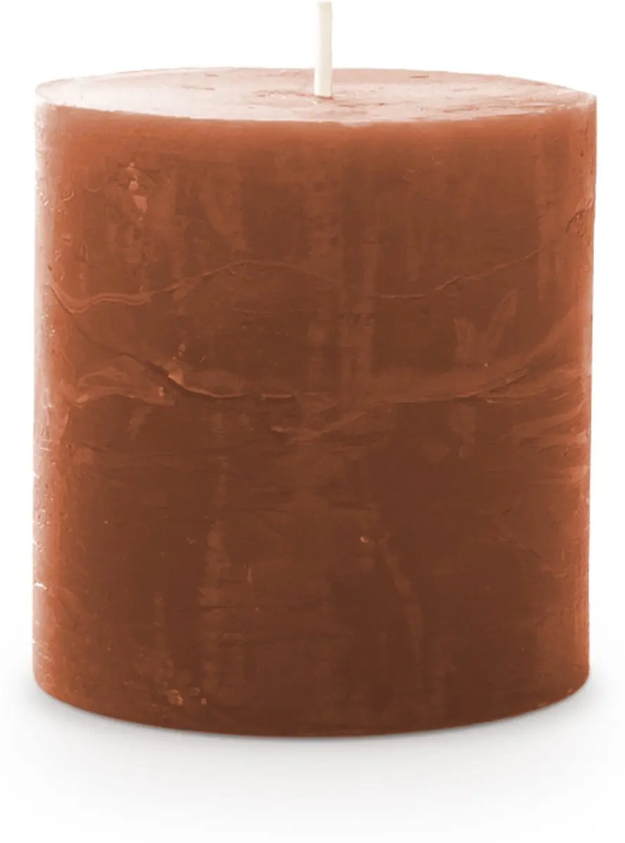 Spaas Rustieke Pillarkaars Cognac - 6 Stuks