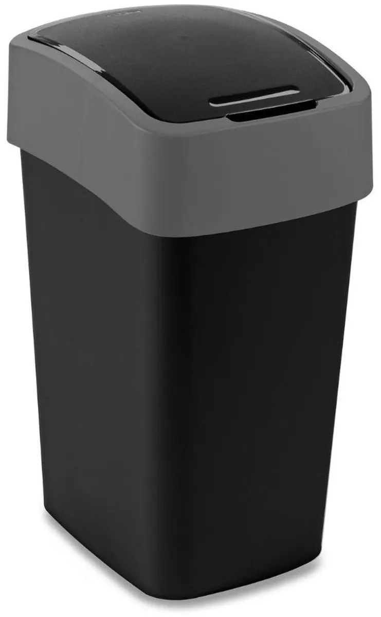 Curver Flip Bin 25L - 60cm - Zilver/Zwart