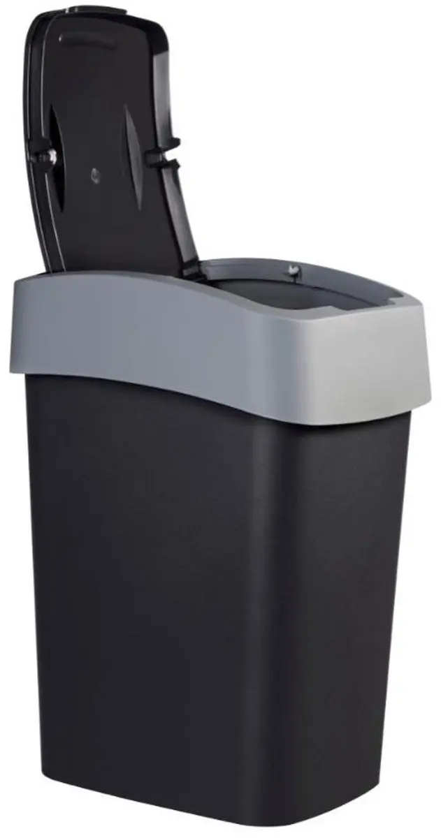 Curver Flip Bin 25L - 60cm - Zilver/Zwart