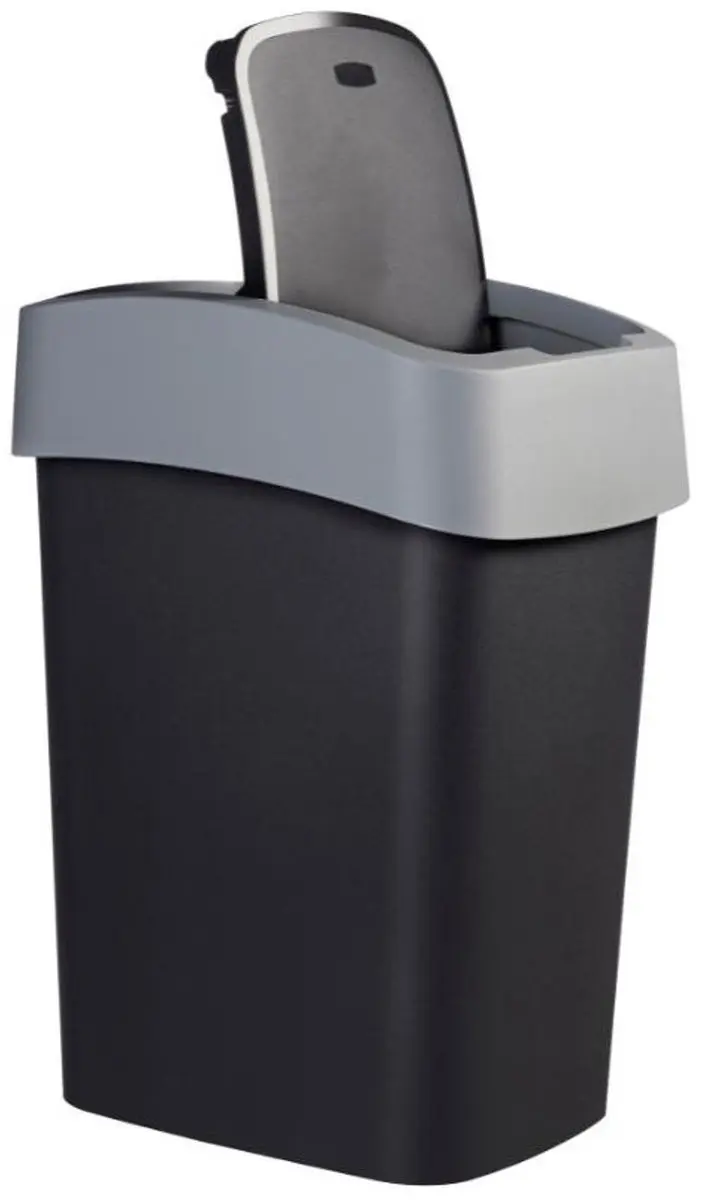 Curver Flip Bin 25L - 60cm - Zilver/Zwart
