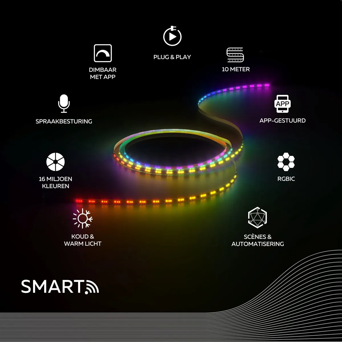 Calex Smart LED Strip RGBIC+CCT 10M - 1400 Lumen