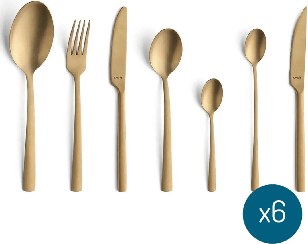Amefa Manille Bestekset 42-delig - 6 Personen - Goud