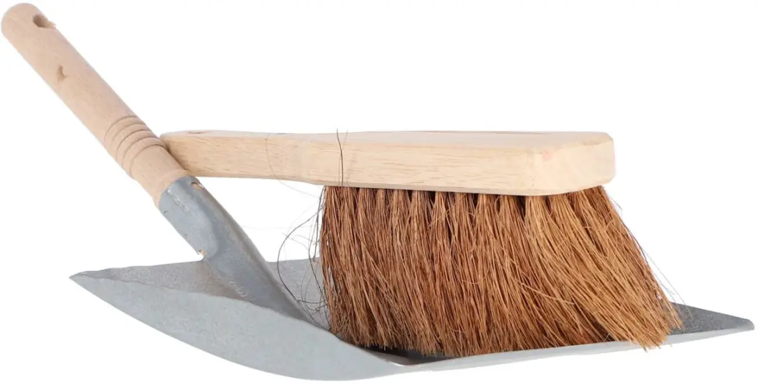 Luva Stoffer en Blik met Houten Handveger Kokos - Schoonmaakset - 6302310