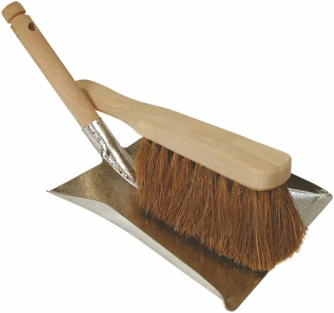 Luva Stoffer en Blik met Houten Handveger Kokos - Schoonmaakset - 6302310
