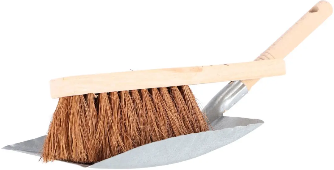 Luva Stoffer en Blik met Houten Handveger Kokos - Schoonmaakset - 6302310