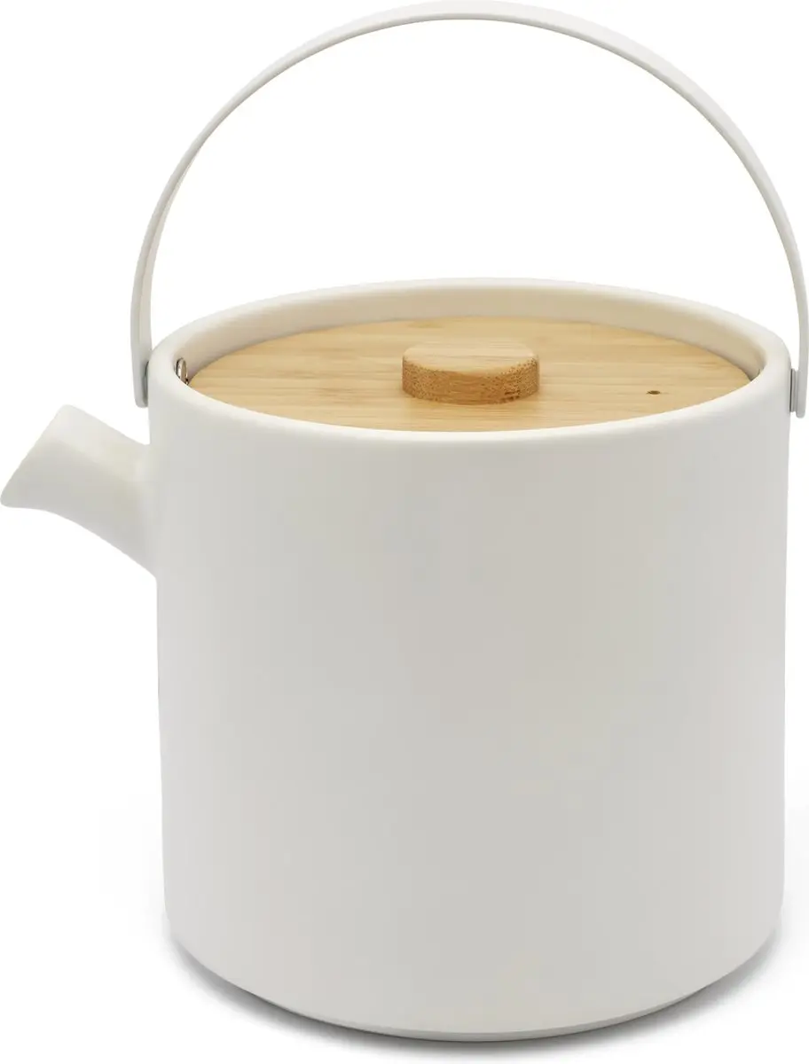 Bredemeijer Theeset Umea - Theepot 1,2L met theelichtwarmer - 6 Kopjes - Wit