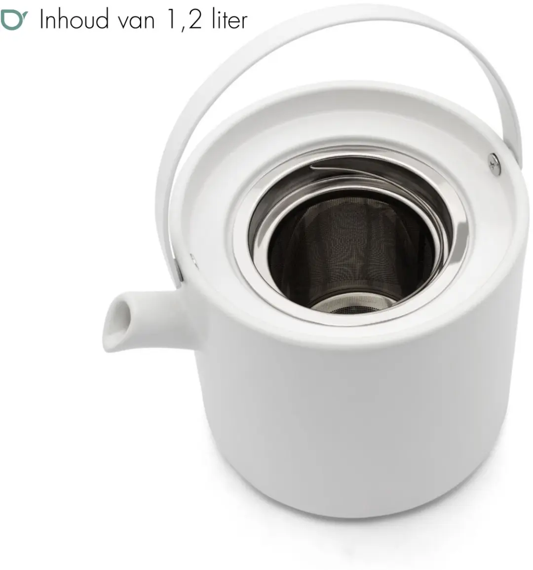 Bredemeijer Theeset Umea - Theepot 1,2L met theelichtwarmer - 6 Kopjes - Wit