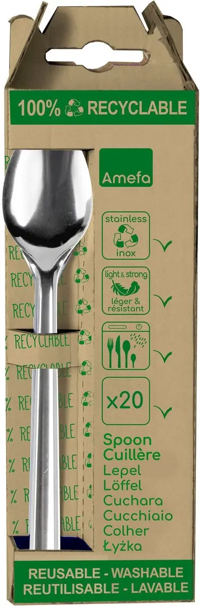 Amefa Leaves Theelepels RVS 20 Stuks - 025905AG20BH1