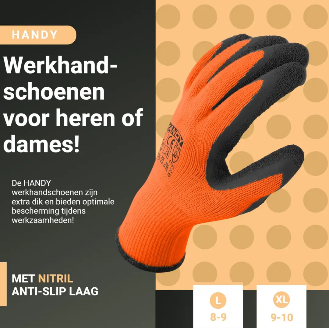Handy Werkhandschoenen Tuin Oranje Zwart - XL