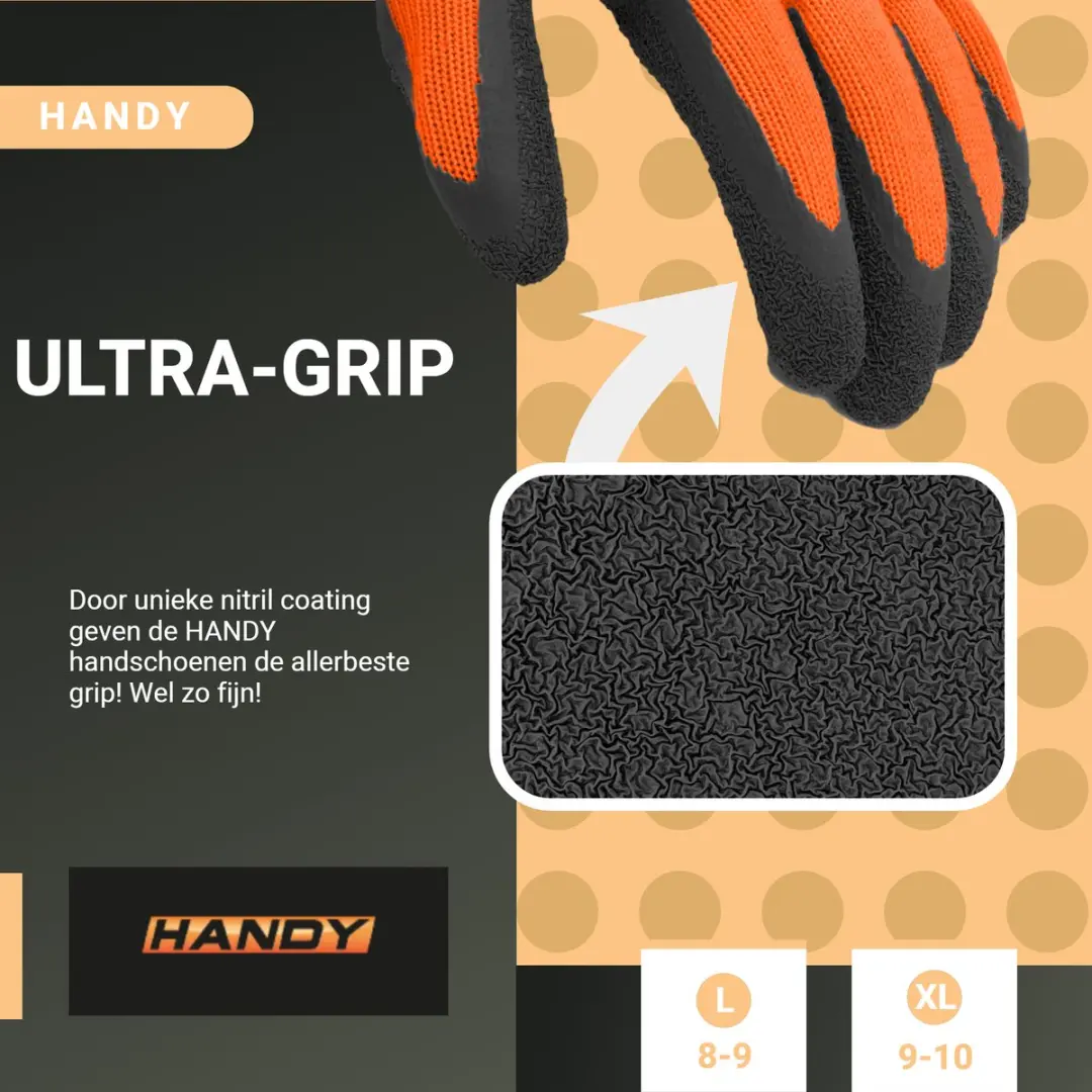 Handy Werkhandschoenen Tuin Oranje Zwart - XL
