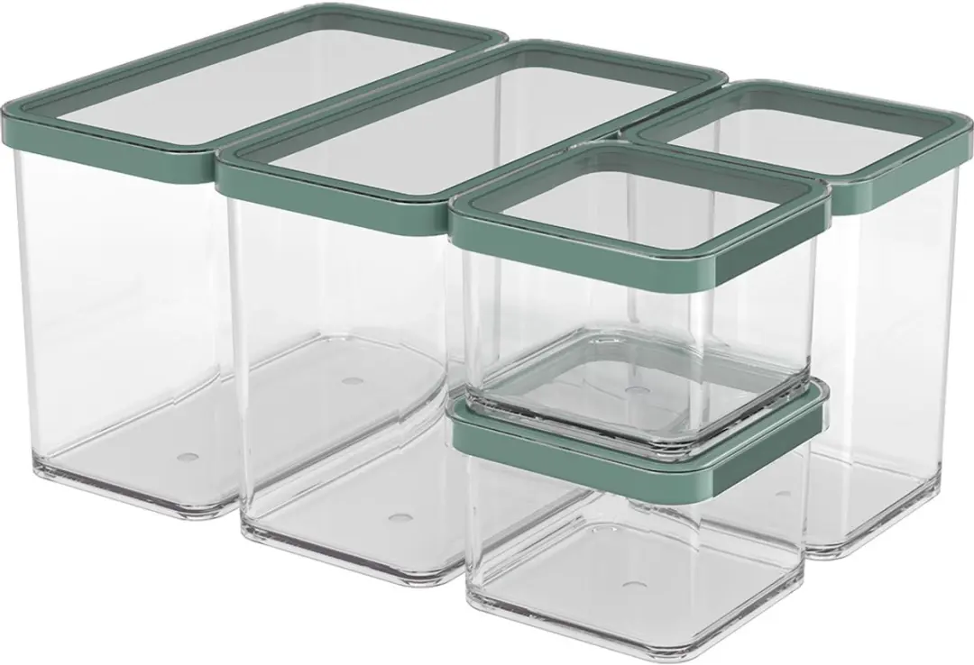 Rotho Loft Voedselbewaardozen Set 5-delig - 2x2,1L 1x1L 2x0,5L - Groen