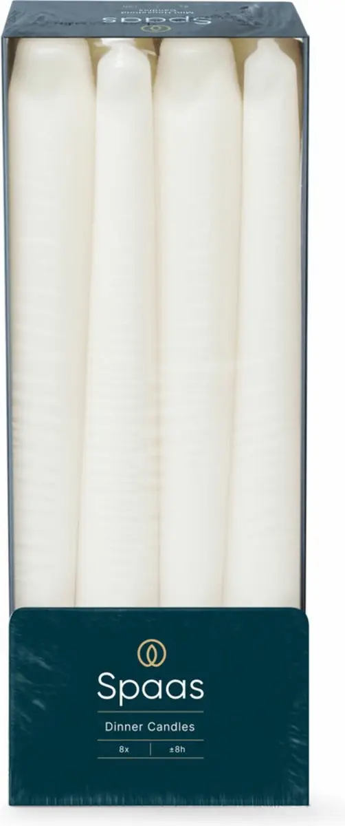 Spaas Dinerkaarsen Wit 23/250mm - 8 Stuks