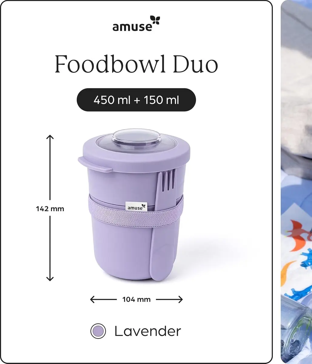 Amuse Tylla Duo Lunchbox 0.6L - 2 Vakken - Paars