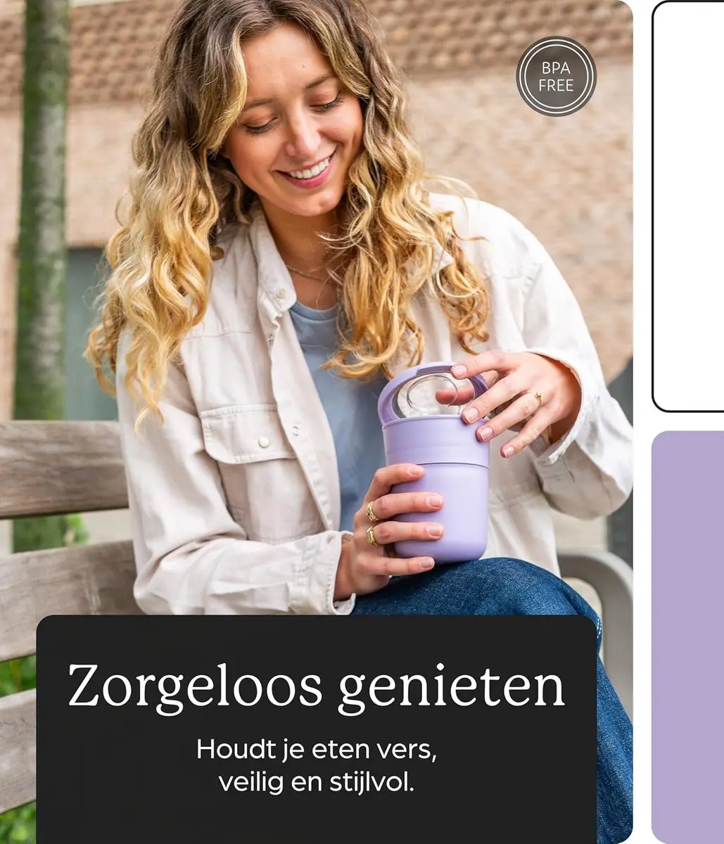 Amuse Tylla Duo Lunchbox 0.6L - 2 Vakken - Paars