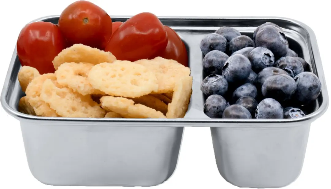 Pura Lunchbox LFC-S - 2 Vakken - RVS - Zilver/ Groen