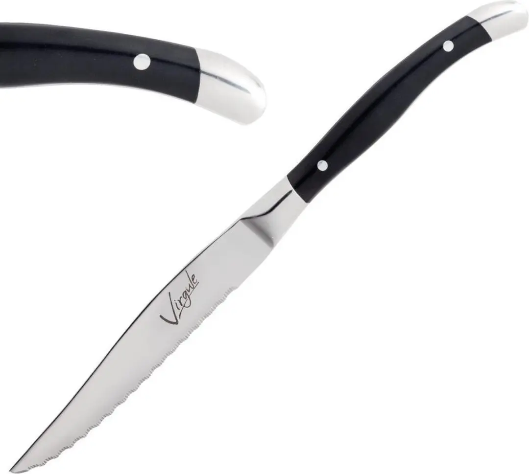 Amefa Virgule Steakmessen 23cm - Set van 12 - Zwart