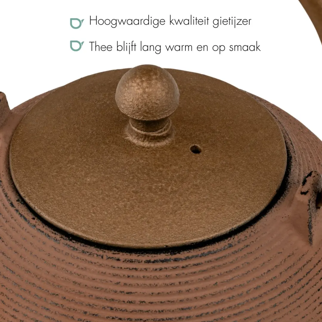 Bredemeijer Theepot Sakura 1,2L Gietijzer - Maroon - 6 Kopjes
