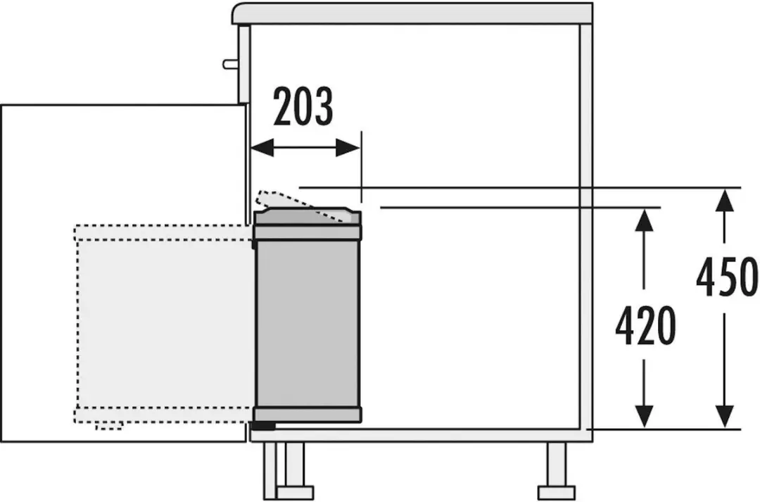 Hailo Uno-Automatic AE341800 Inbouw Prullenbak 18L - Wit