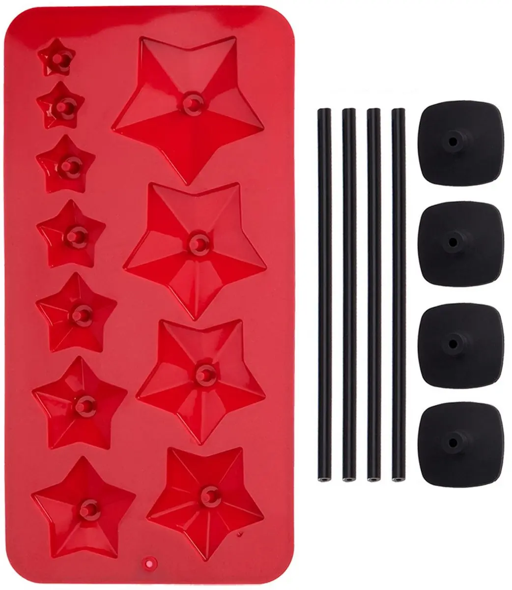 La Cucina Silicone Chocoladevorm Kerstboom 9-delig - Rood