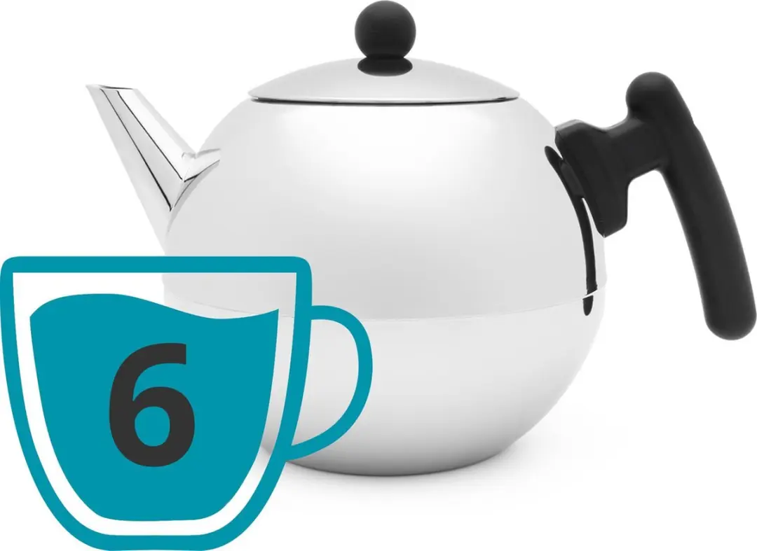Bredemeijer Theepot Bella Ronde 1,2L - Dubbelwandig - Zwart