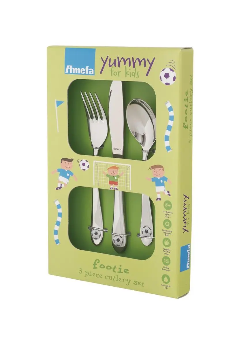 Amefa Footie Kinderbestekset 3-delig 4 Stuks - Zilver