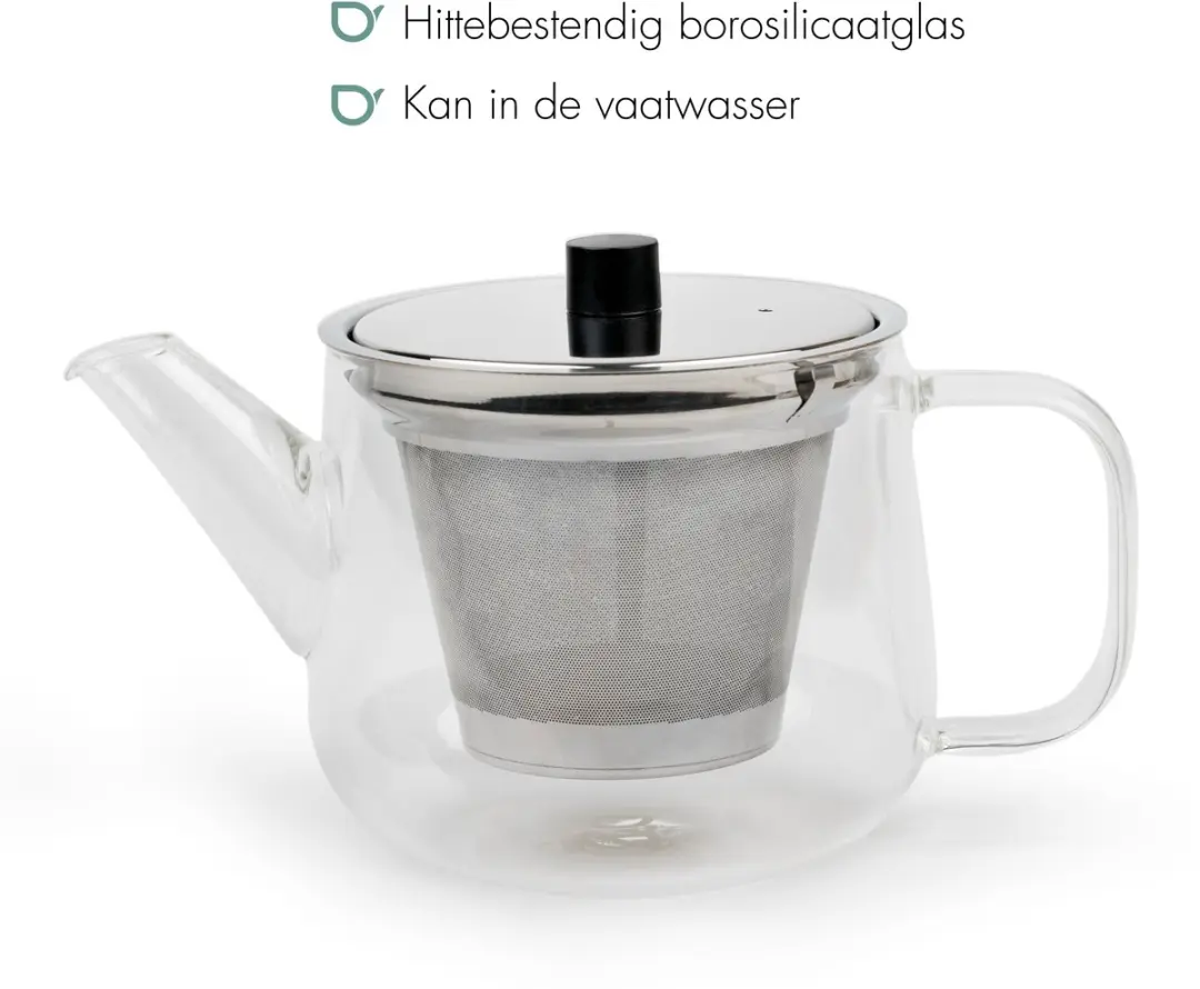 Bredemeijer Merano Dubbelwandige Theepot Glas 1,1L - Transparant - afbeelding 6 van 6