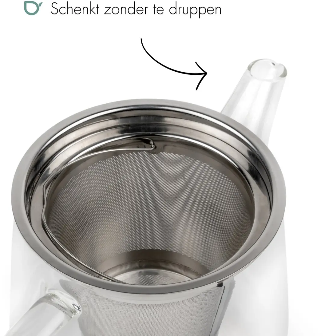 Bredemeijer Merano Dubbelwandige Theepot Glas 1,1L - Transparant