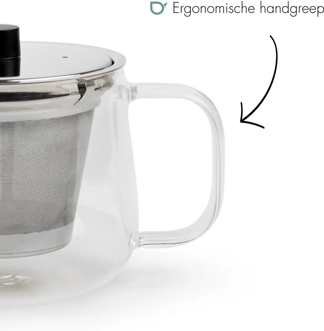 Bredemeijer Merano Dubbelwandige Theepot Glas 1,1L - Transparant
