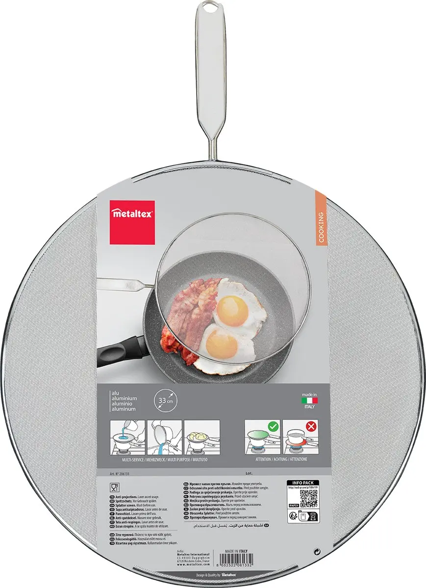 Metaltex Antispatdeksel 206133 - 33cm - Wit