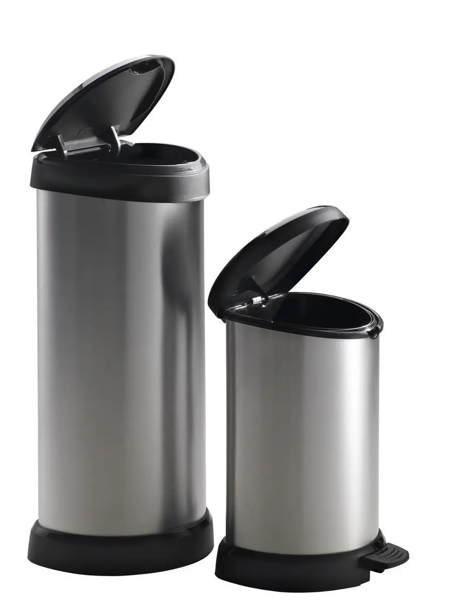 Curver Decobin Prullenbak 15L - Metallic