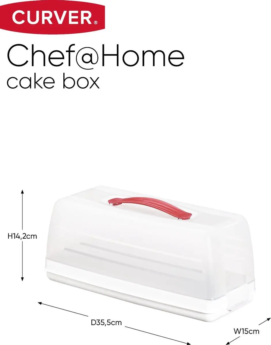 Curver Chef@Home Cakedoos 7L - Wit/Transparant