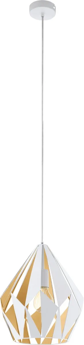 Eglo Carlton 1 Hanglamp E27 - Ø31cm - Wit/Goud