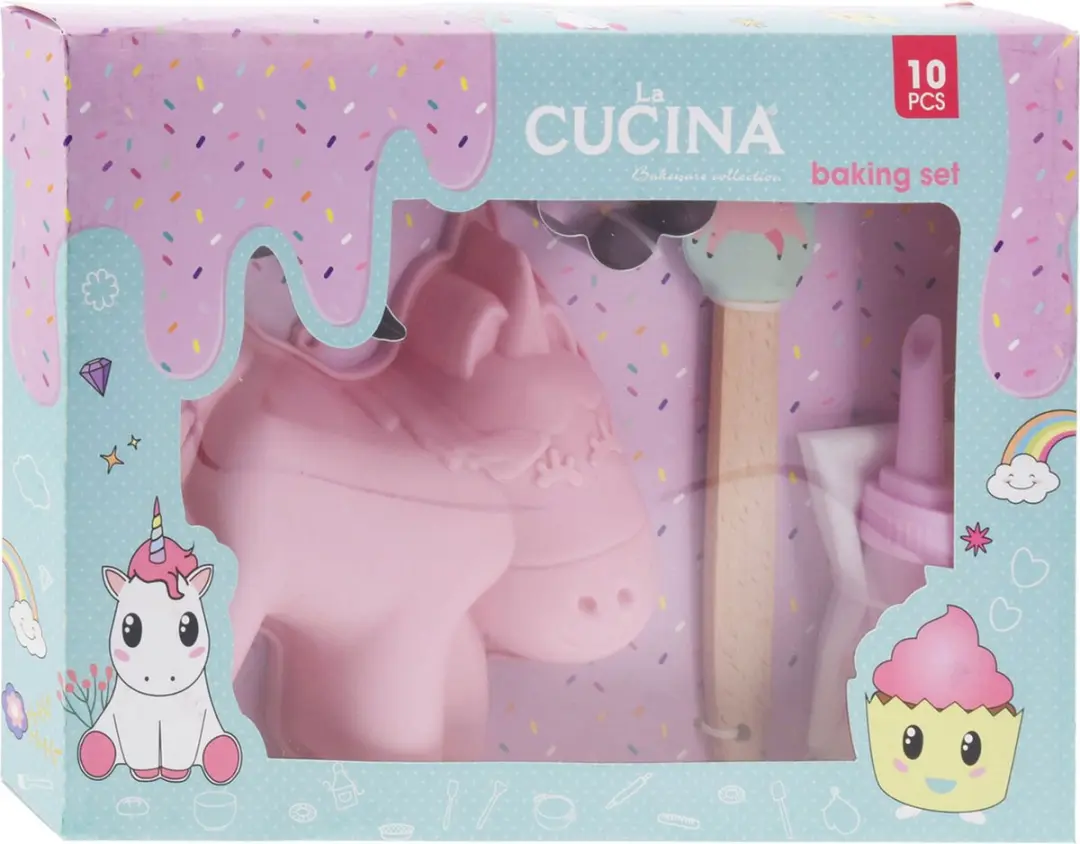 La Cucina Bakset 10-delig Unicorn Roos