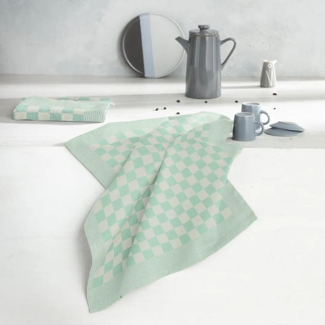 DDDDD Theedoek Barbecue 65x65cm Pastel Groen - 6 Stuks