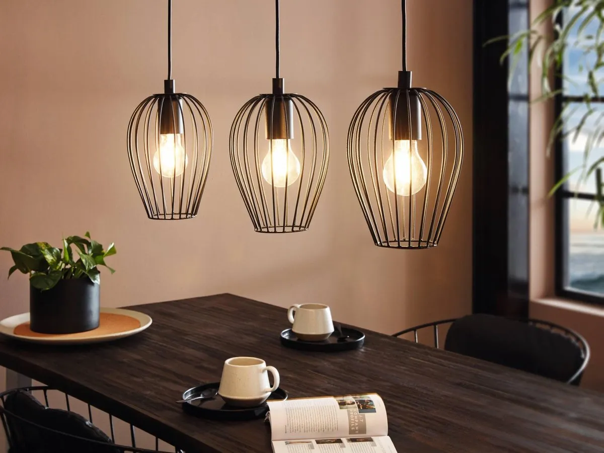 Eglo Newtown Hanglamp E27 - 3 Lichtpunten - 70 cm - Zwart