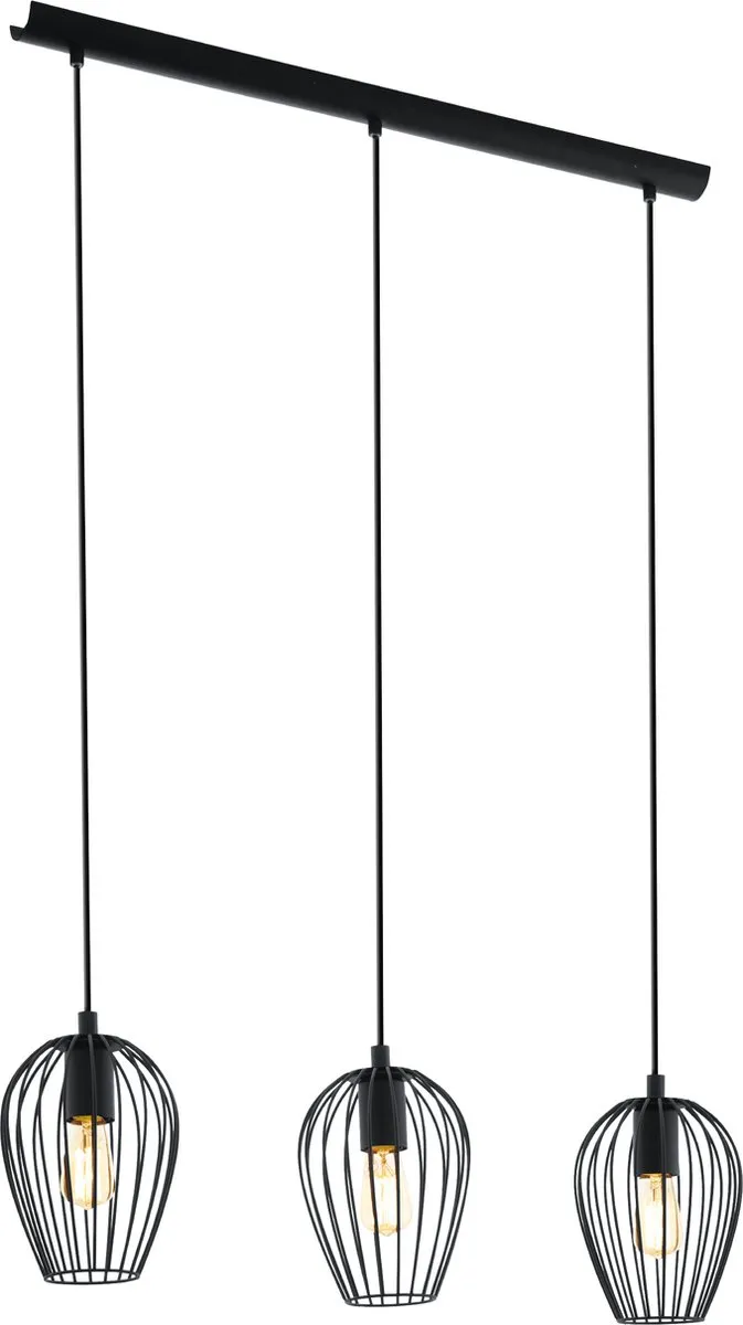 Eglo Newtown Hanglamp E27 - 3 Lichtpunten - 70 cm - Zwart