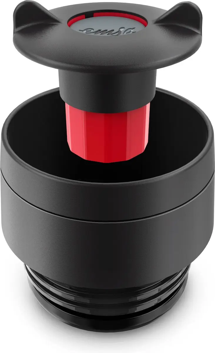 Emsa Travel Mug Classic N2020400 - 360ml - Zwart/Rood/RVS