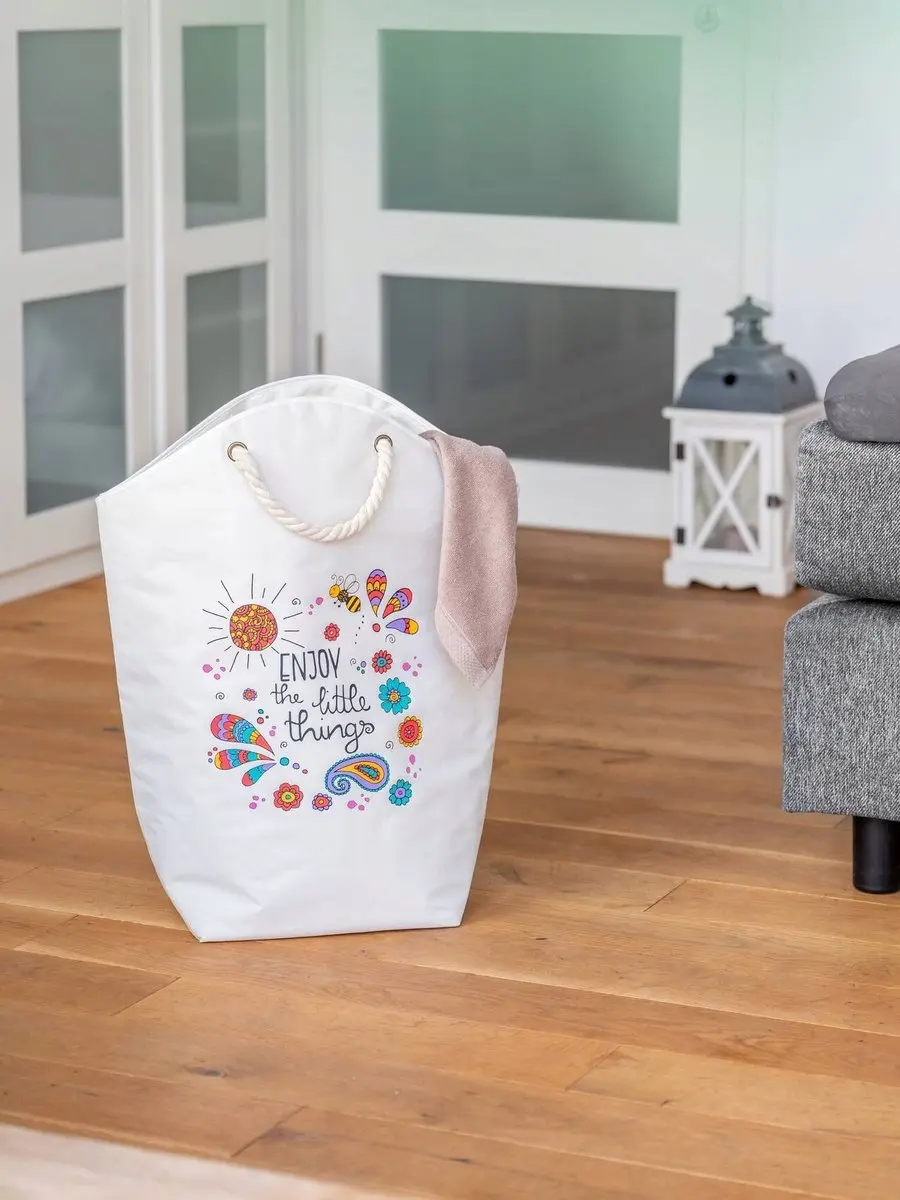 Wenko Wasbak 58L Artistiek Beige - Touwgrepen