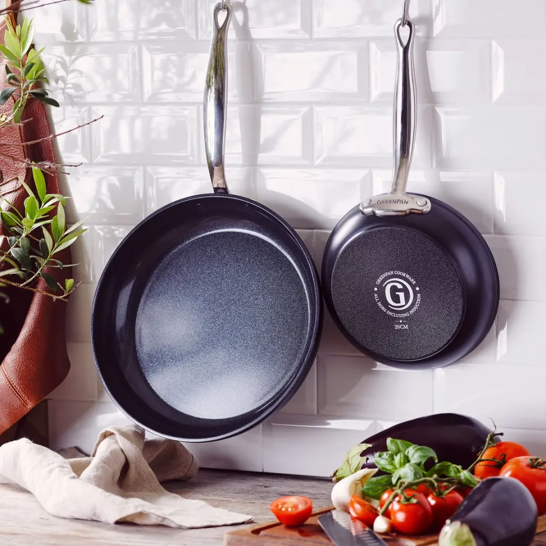 GreenPan Barcelona Pro CC005335-001 Koekenpannenset 20cm & 28cm - 2 Stuks - Zilver