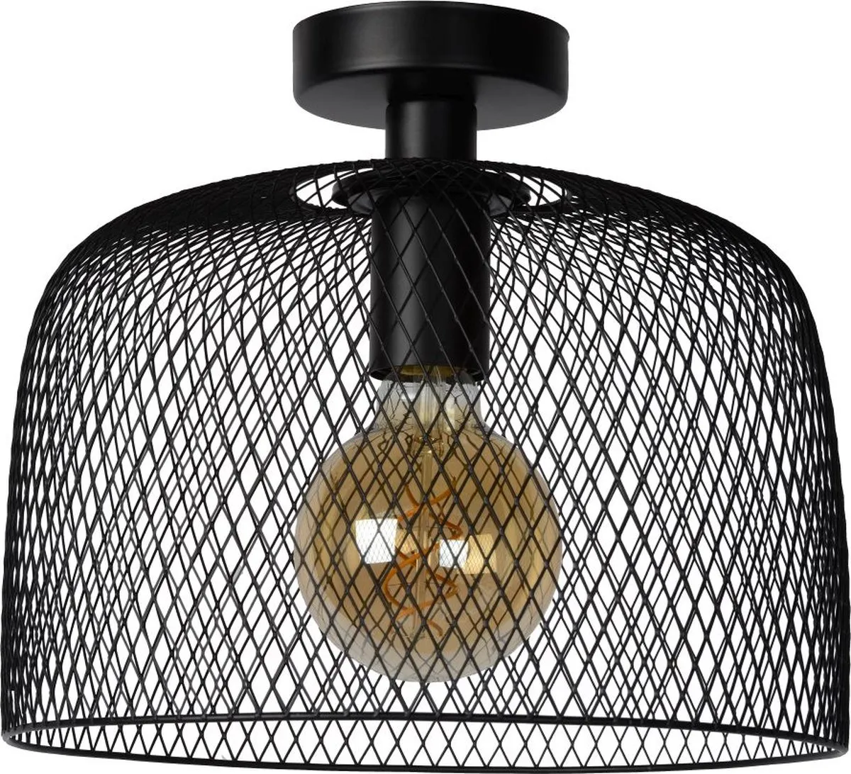 Lucide MESH Plafonnière Ø29,5cm - 1xE27 - Zwart