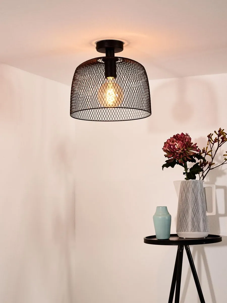 Lucide MESH Plafonnière Ø29,5cm - 1xE27 - Zwart