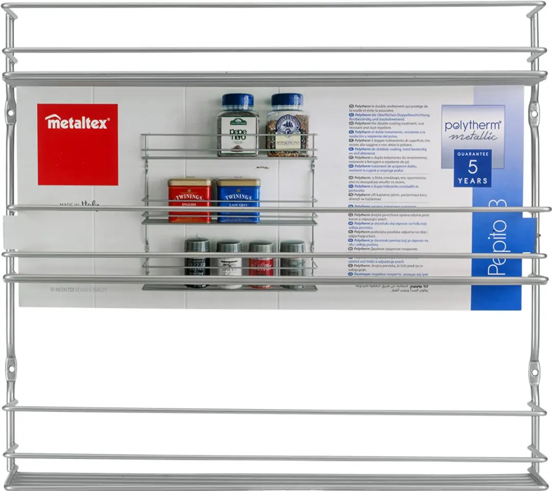 Metaltex Pepito 3 Kruidenrek MT-06364633 - 3 Etages - Zilvergrijs