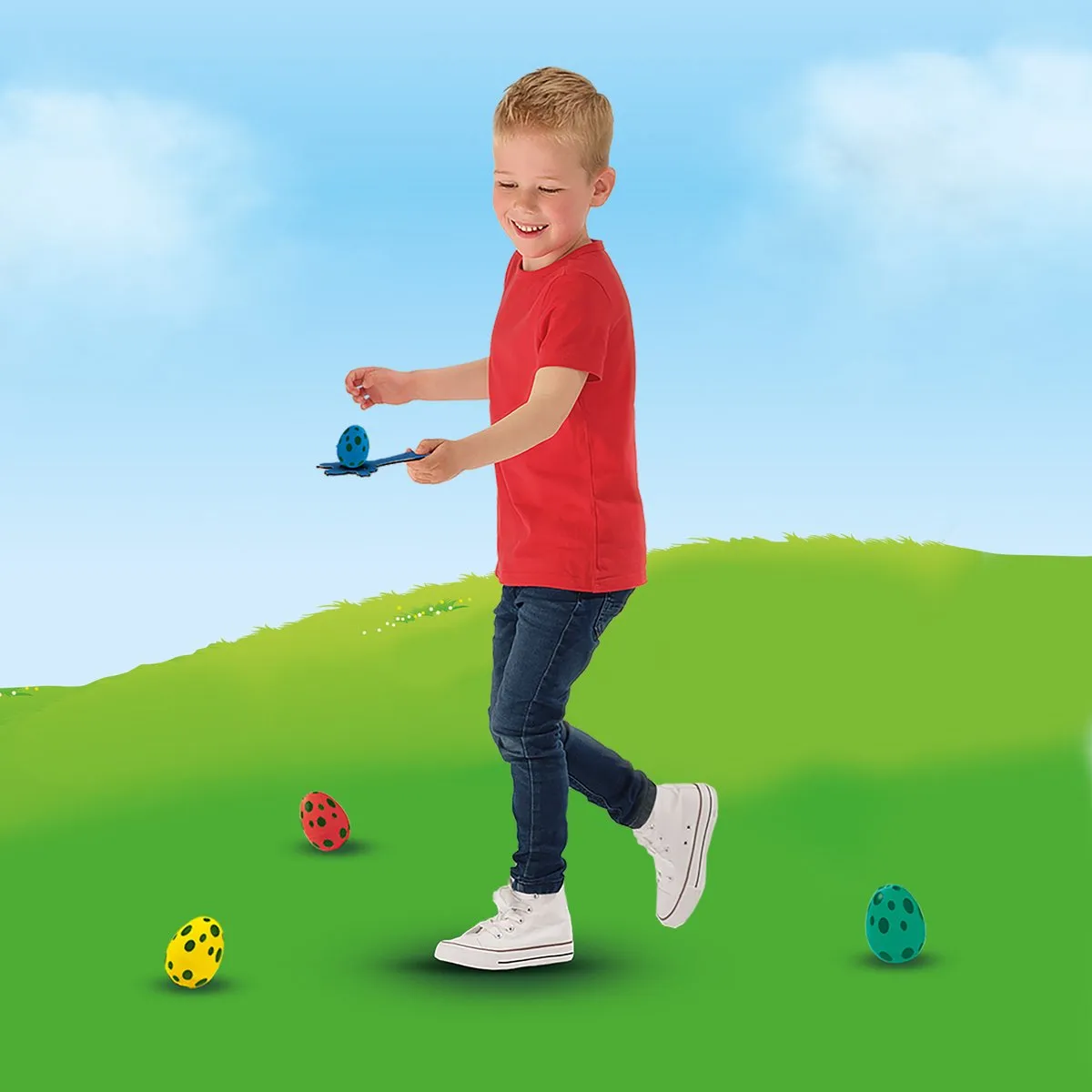 SES Creative Dino Eierloop Set - 4 Stuks - Bewaartas - afbeelding 6 van 6