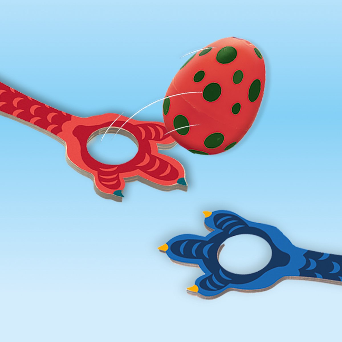 SES - Dino eierloop - set met 4 eieren, 4 dino lepels en 4 dino fiches - buiten spelen - met handige bewaartas - Dinosaurus Speelgoed