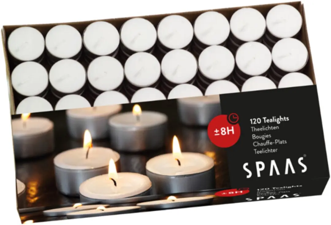 Spaas Theelichten Wit - 120 Stuks