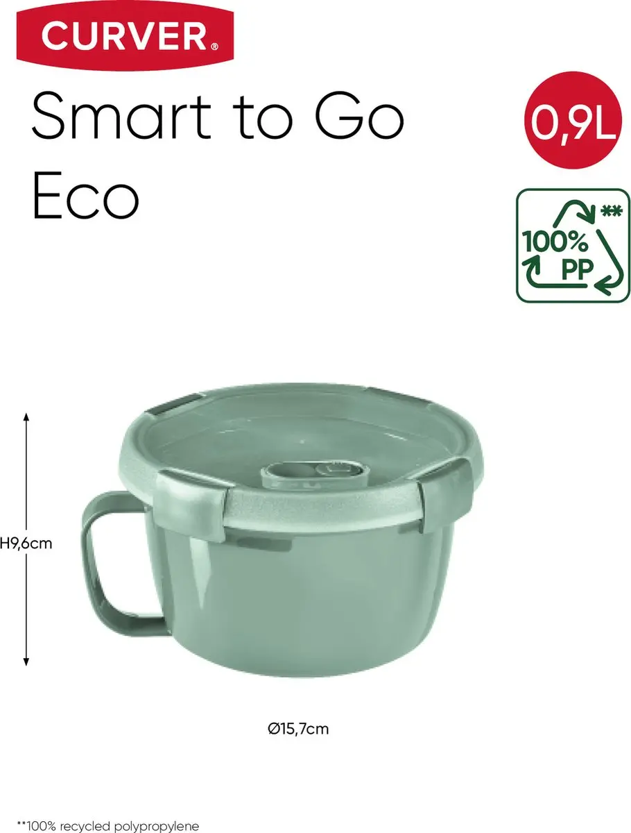 Curver Smart to Go Eco Snackbox 0,9L - Groen