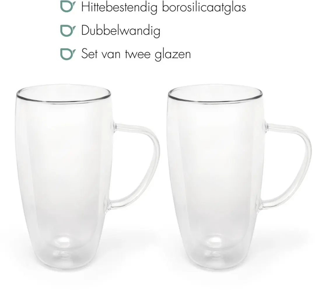 Bredemeijer 165015 Dubbelwandige Cappuccino/Latte Macchiato Glazen - 2 Stuks