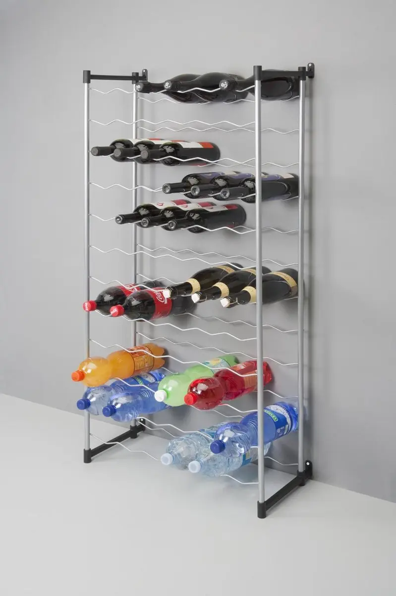 Metaltex Bardolino Flessenrek - 72 Wijnflessen - Zilver